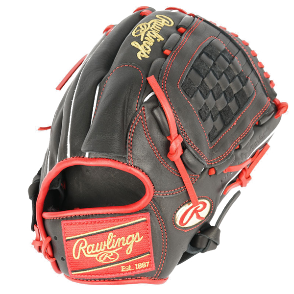 [GKW8HD56L-3] Rawlings HOH 올라운드/투수 바둑판웹 (검+적) 12인치